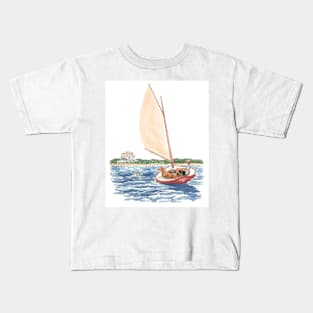 Catboat Sailor with Seal Kids T-Shirt